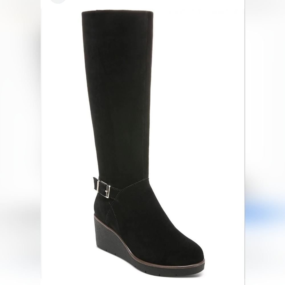 Giani BerniniBlack Buckle Atlinaa Round Toe Wedge Zip up Boot Size 9